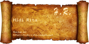 Hidi Rita névjegykártya